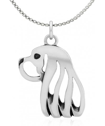 Sterling Silver Cavalier King Charles Spaniel Pendant, Cavalier Jewelry and Gifts Pendant w/ 16" Box Chain $40.53 Necklaces