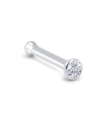 18k White Gold 1.5mm, 2mm, 2.5mm, or 3mm Bezel CZ 22G 20G 18G Bone-2.0mm CZ-22G $21.07 Body Jewelry