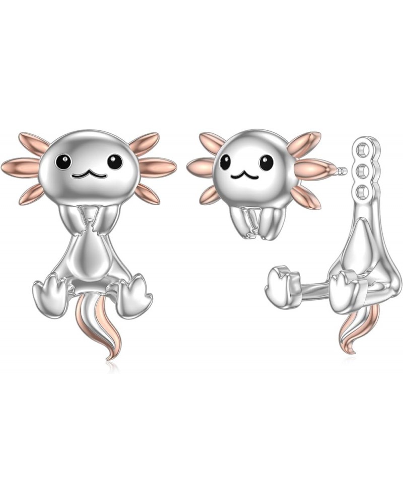 Axolotl Frog Elephant Stud Earrings for Women 925 Sterling Silver Cute Animal Earrings Axolotl Frog Elephant Jewerly Gifts fo...