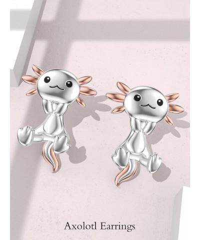 Axolotl Frog Elephant Stud Earrings for Women 925 Sterling Silver Cute Animal Earrings Axolotl Frog Elephant Jewerly Gifts fo...