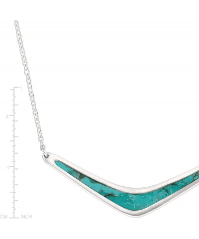 'Reversible Boomerang' Compressed Turquoise Necklace in Sterling Silver, 16" + 2 18 Inches $40.50 Necklaces