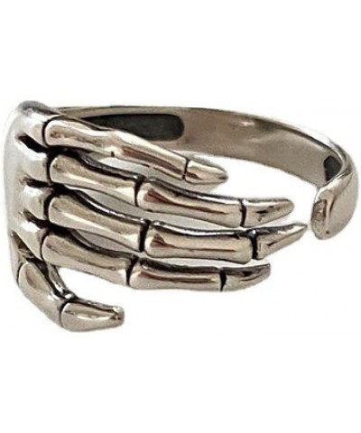 Women'S Sterling Silver Open Ring, Skull Hand Shape, Creative Ring, Punk Jewelry $12.88 Rings